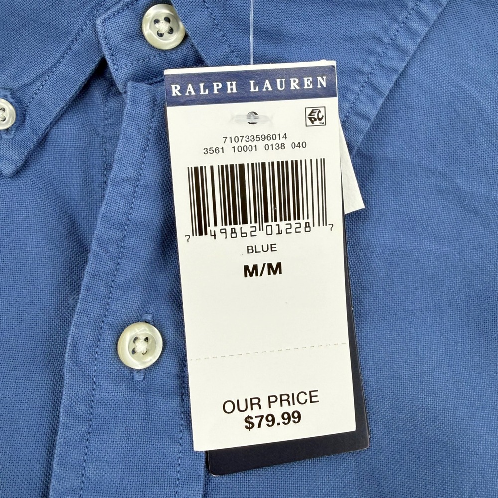 Ralph Lauren Mens Mens Classic Fit Oxford Button Down Shirt Blue Pink Pony NEW - Picture 13 of 16